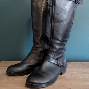 RUDSAK Black Leather Zip-Up Boots